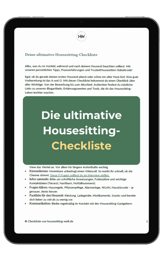 Mit unserer ultimativen Housesitting-Checkliste bist du perfekt vorbereitet.